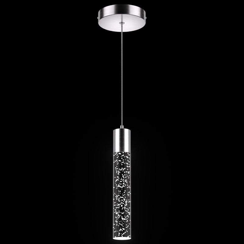 Esfos Pendant Lights Kitchen Island, 6500K Modern Kitchen Island Lights Brushed Nickel, 1 Pack Ceiling Lighting Fixtures with Crystal Bubble, Integrated LED Hanging Light for Dining Room Restaurant - Image 1